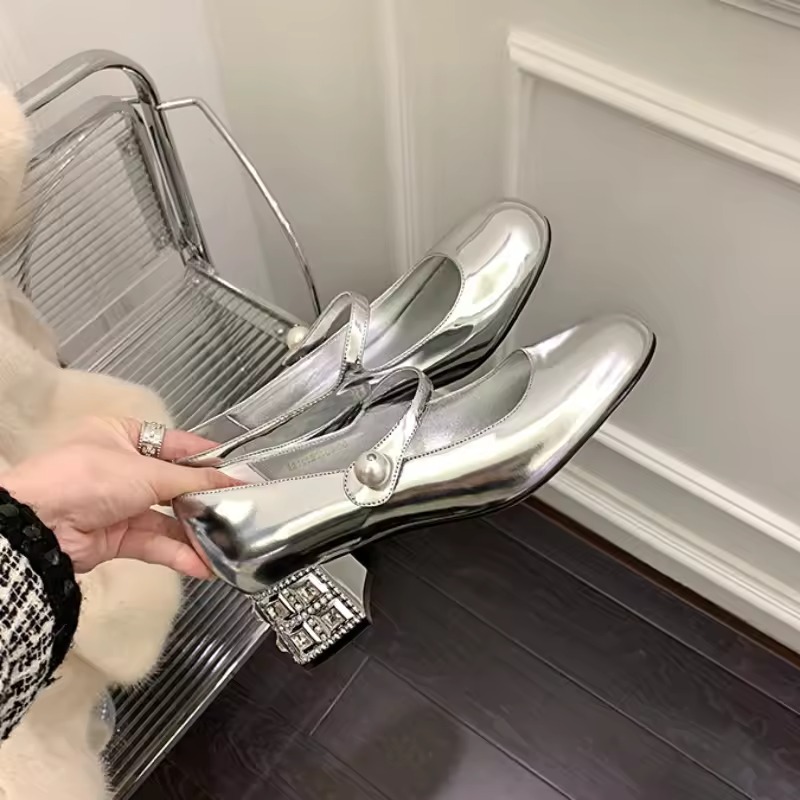 metallic mary jane shoes